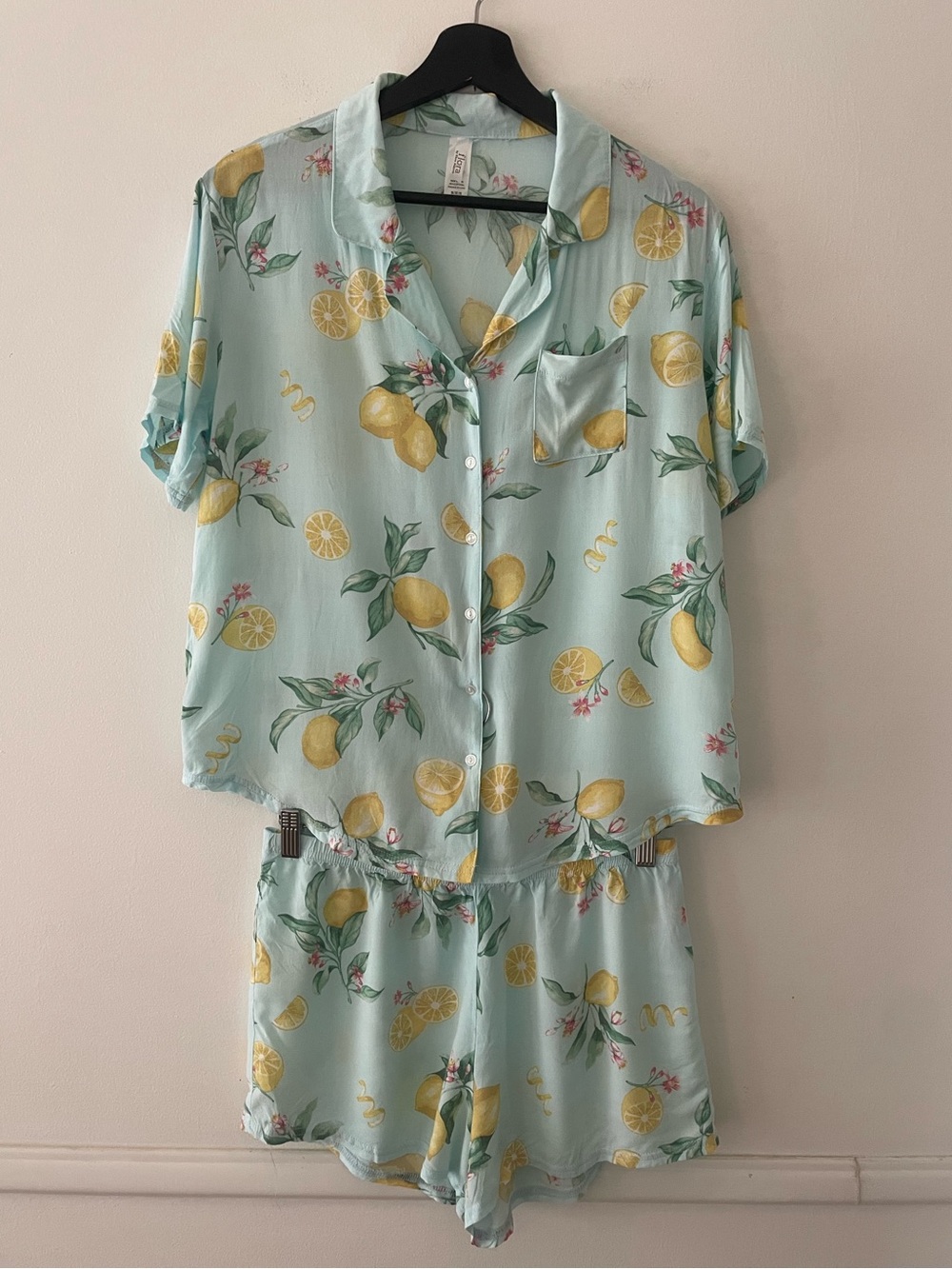 Flora Lemon Print Pajama Set Size M